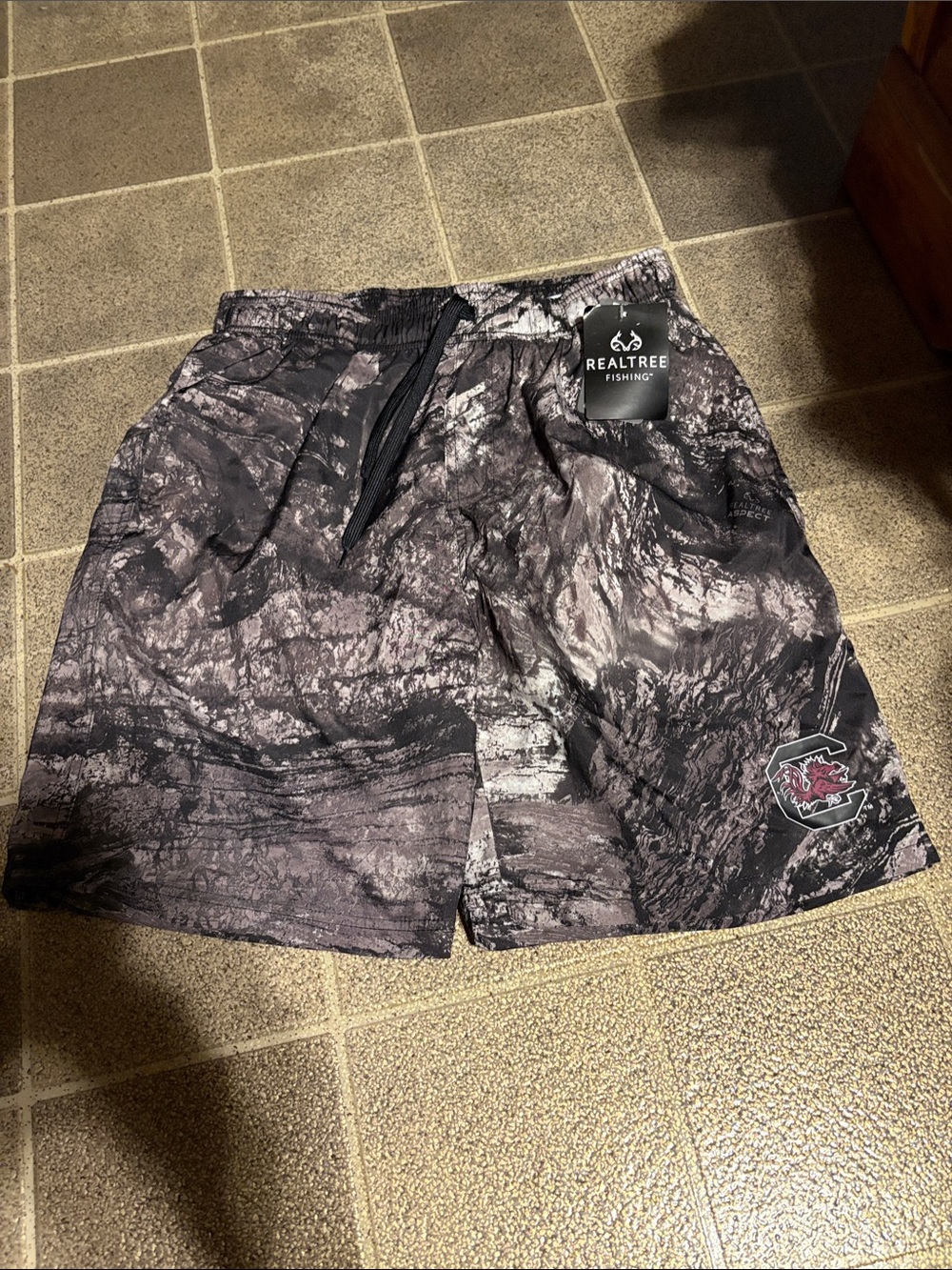 Realtree Men's S.C. Gamecocks Camouflage Swim Trunks - Black Gray
